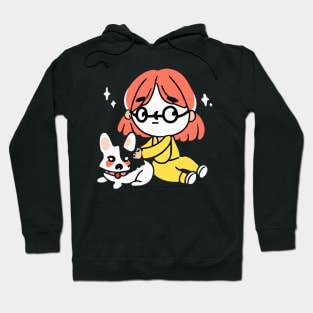 Girl with a Corgi Dog Lover Welsh Hoodie